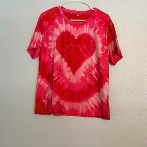 Red Tie-Dye Heart T-Shirt